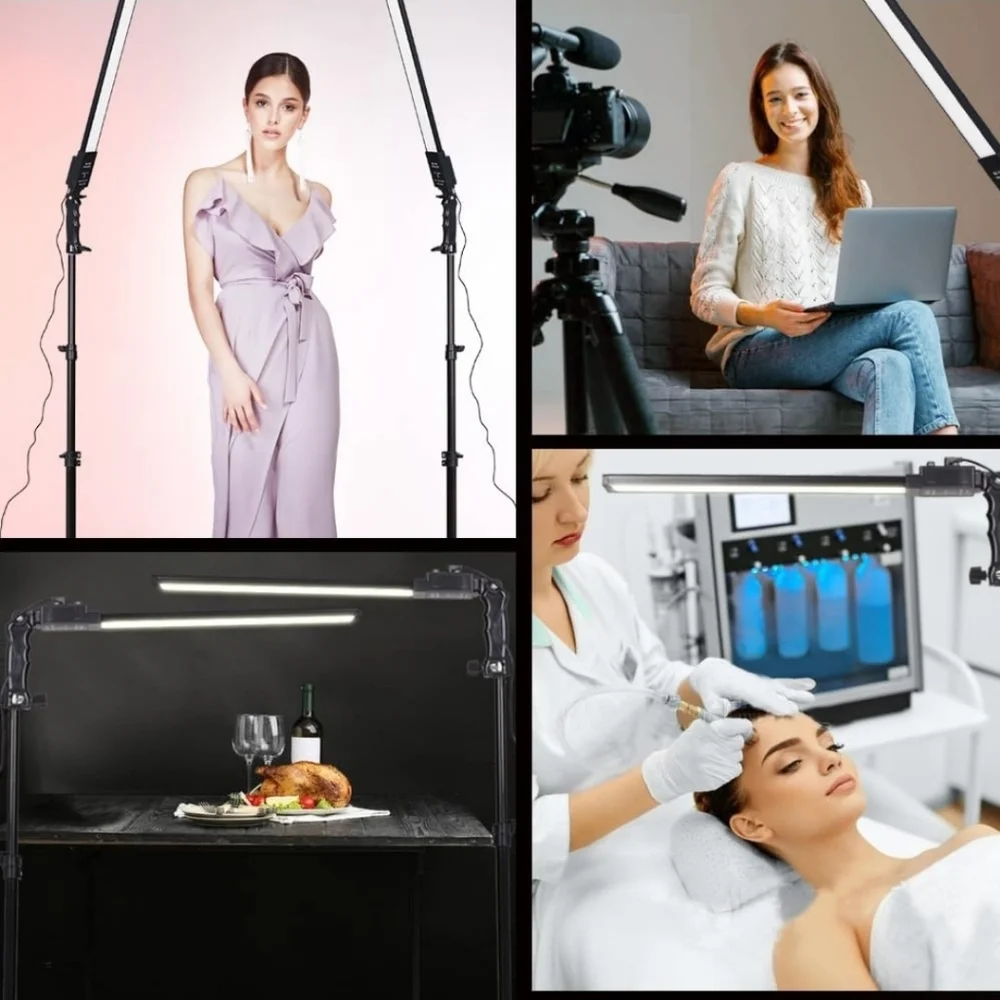 LED Studio Lighting Kit with Adjustable Stands